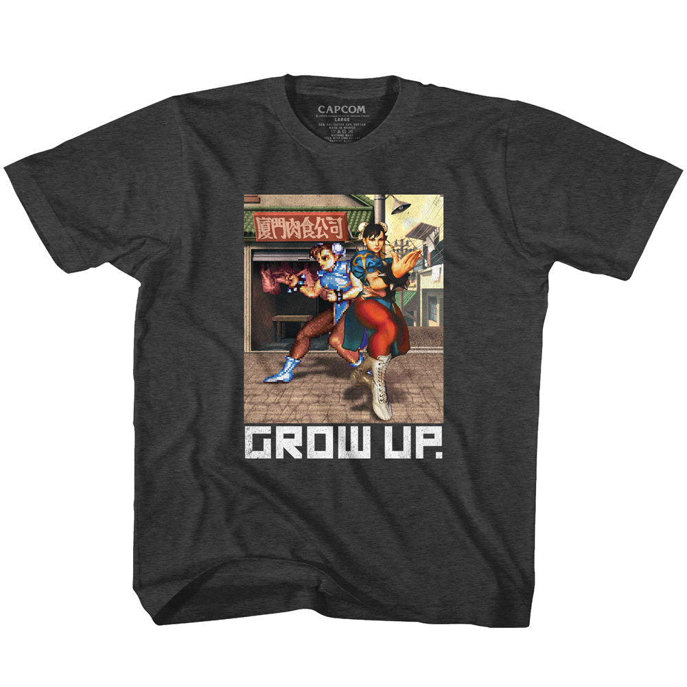 Street Fighter Toddler S/S T-Shirt - Grow Up - Heather Black Heather Hoodie, Sweatshirt | CiraTrend.com