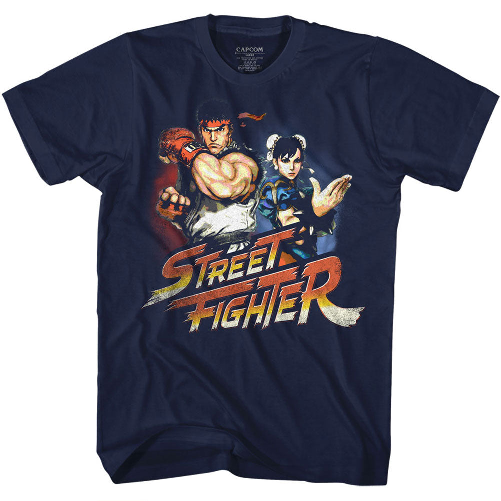 Street Fighter Mens S/S T-Shirt - Ryuchunli - Solid Navy Hoodie, Sweatshirt | CiraTrend.com