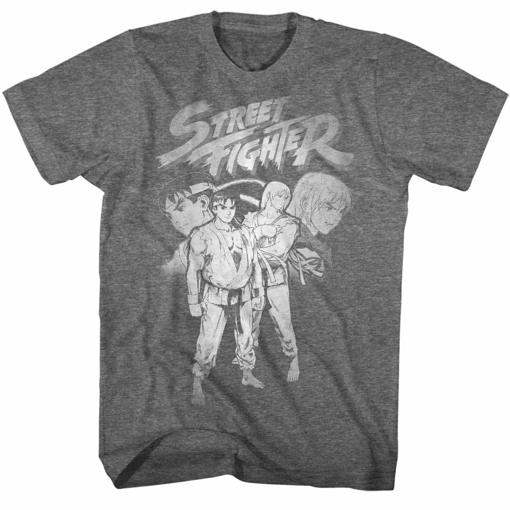 Street Fighter Mens S/S T-Shirt - Sf Alpha 3 Ryu-Ken - Heather Graphite Heather Hoodie, Sweatshirt | CiraTrend.com