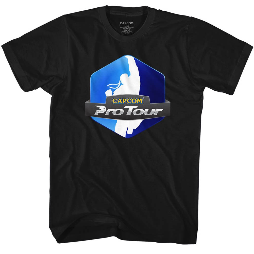 Street Fighter Mens S/S T-Shirt - Pro Tour - Solid Black Hoodie, Sweatshirt | CiraTrend.com