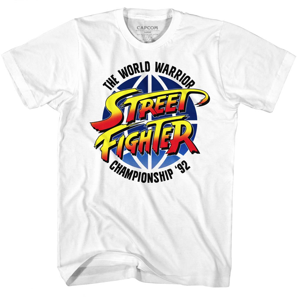 Street Fighter Mens S/S T-Shirt - World Warrior - Solid White Style001 Hoodie, Sweatshirt | CiraTrend.com