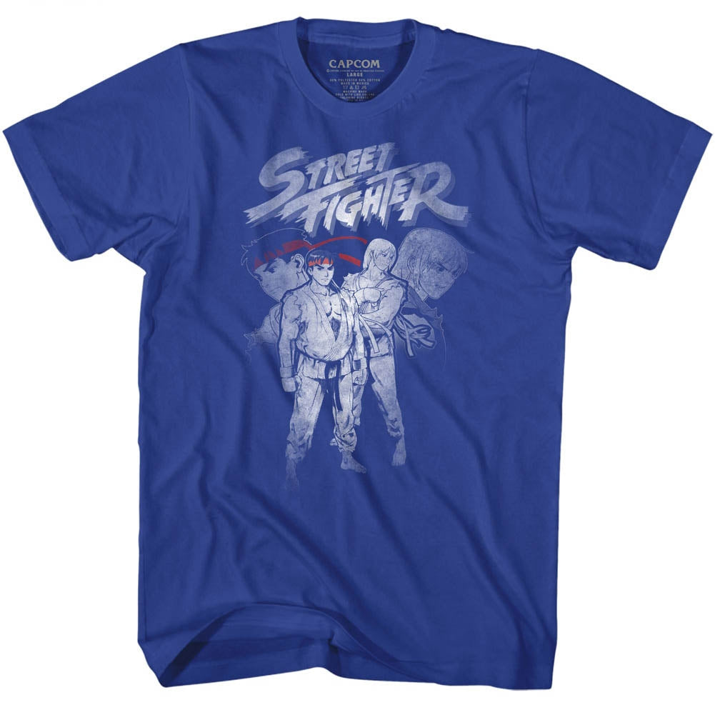 Street Fighter Mens S/S T-Shirt - Sfk&R - Solid Royal Hoodie, Sweatshirt | CiraTrend.com