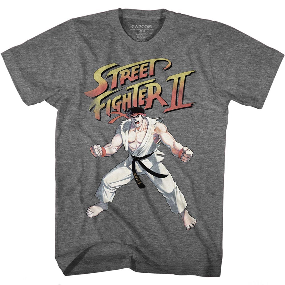 Street Fighter Mens S/S T-Shirt - Ryu - Heather Graphite Heather Hoodie, Sweatshirt | CiraTrend.com