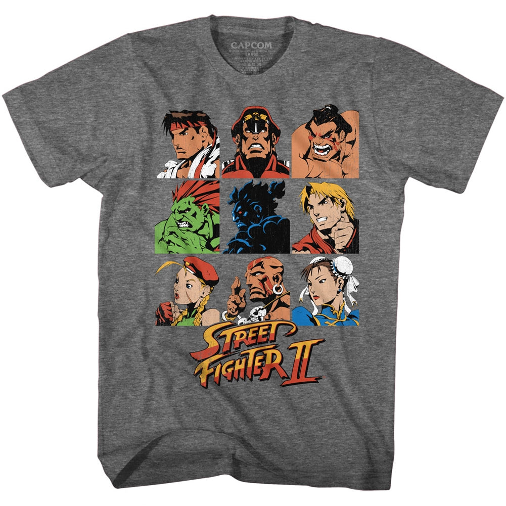 Street Fighter Mens S/S T-Shirt - Sf2Shdrcast - Heather Graphite Heather Hoodie, Sweatshirt | CiraTrend.com