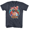 Street Fighter Mens S/S T-Shirt - Group Circle - Heather Navy Heather Hoodie, Sweatshirt | CiraTrend.com