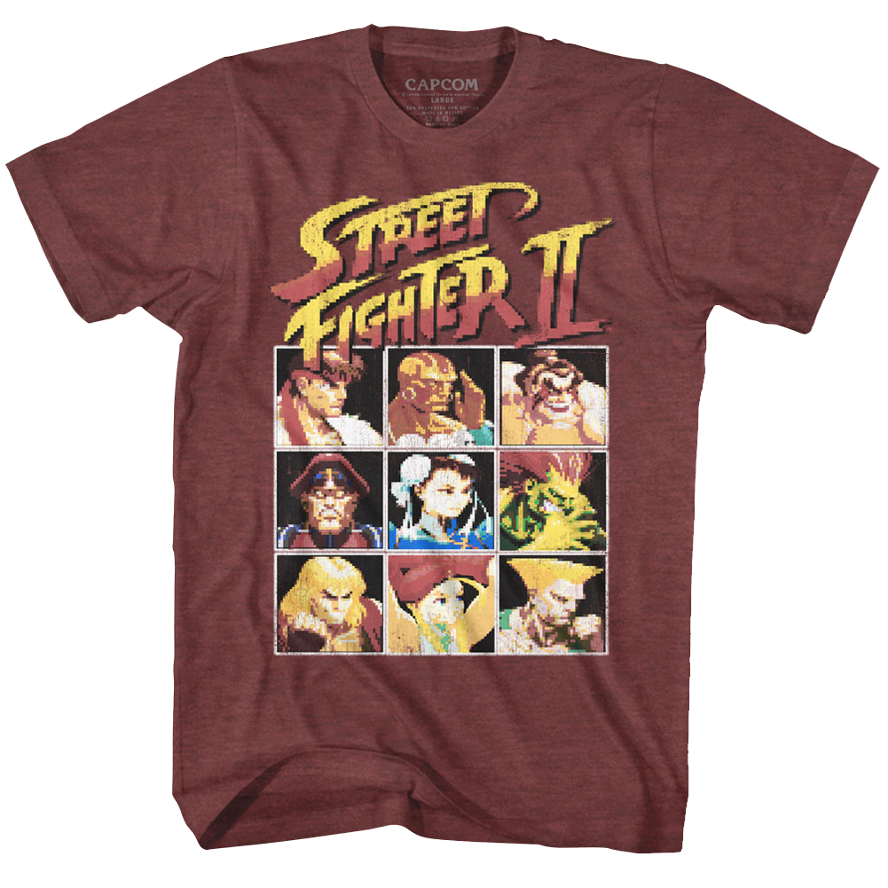 Street Fighter S S 8Bit Heather Vintage Maroon Heather T-Shirts, Hoodie, Sweatshirt