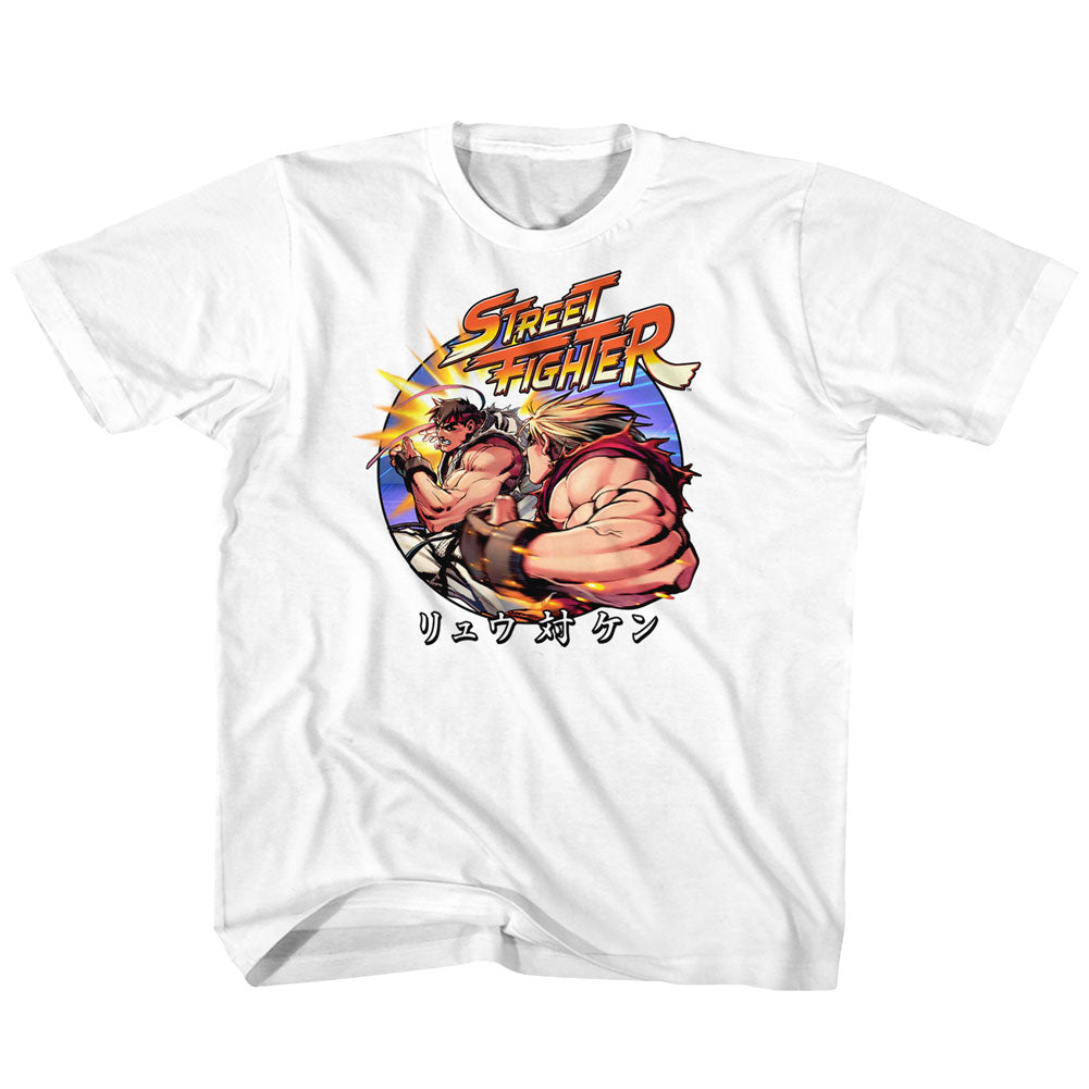 Street Fighter Toddler S/S T-Shirt - Ryu Vs Ken - Solid White Hoodie, Sweatshirt | CiraTrend.com