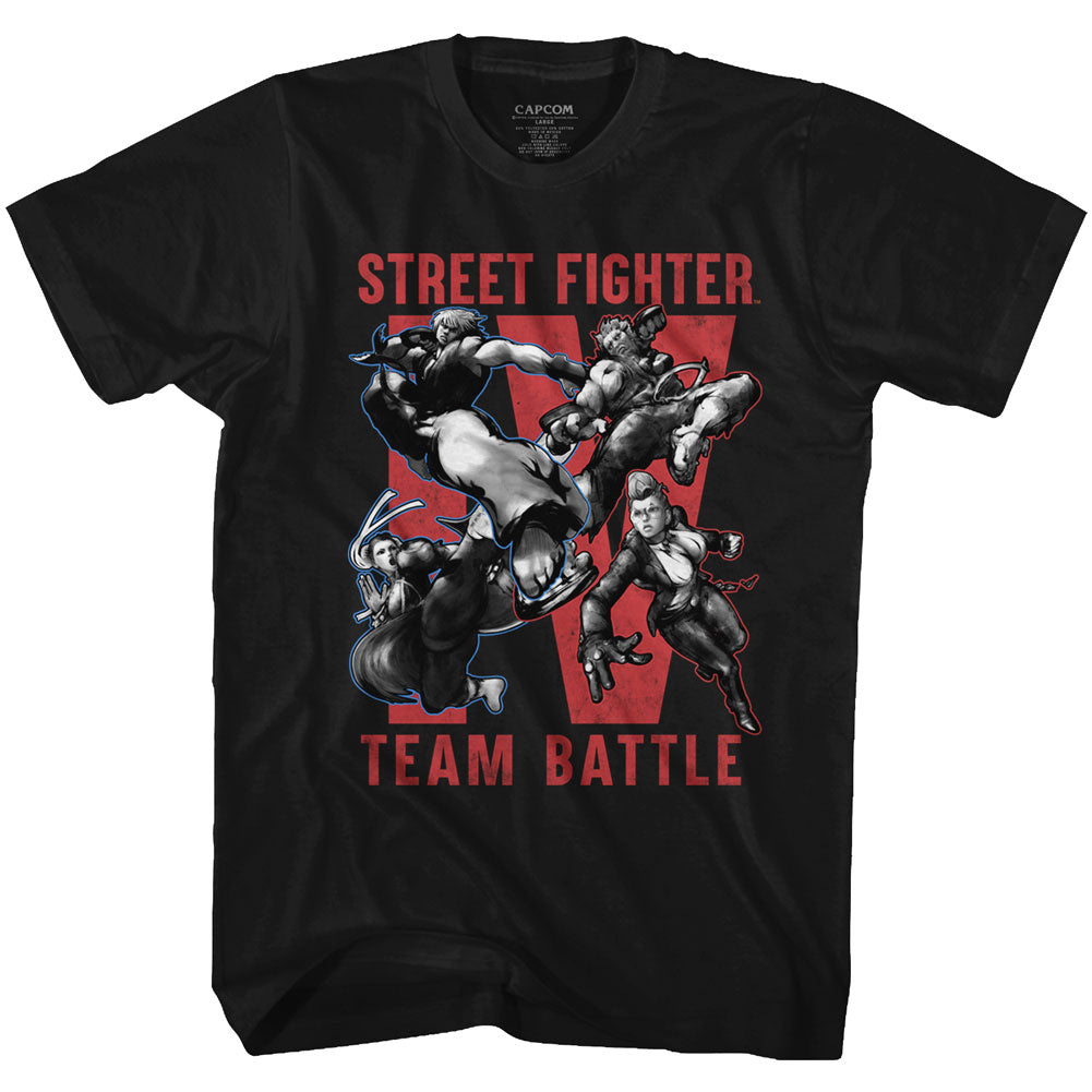 Street Fighter Mens S/S T-Shirt - Team Battle - Solid Black Hoodie, Sweatshirt | CiraTrend.com