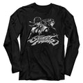 Street Fighter Mens L/S T-Shirt - Two Dudes - Solid Black Hoodie, Sweatshirt | CiraTrend.com