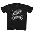 Street Fighter Youth S/S T-Shirt - Two Dudes - Solid Black Hoodie, Sweatshirt | CiraTrend.com