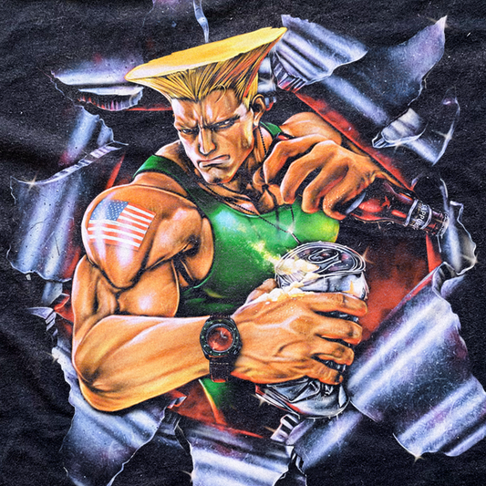 1994 CAPCOM x SAPPORO 'STREET FIGHTER II: TURBO' CHAMPIONSHIP VINTAGE PROMO BLACK T-SHIRT