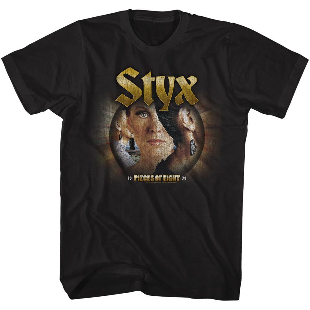Styx Mens S/S T-Shirt - Pieces Of Eight - Solid Black Hoodie, Sweatshirt | CiraTrend.com