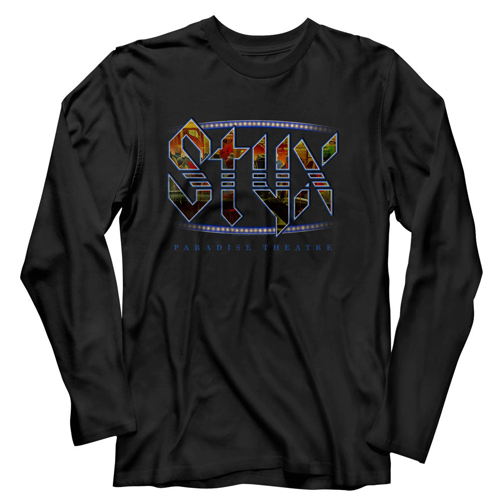 Styx Mens L/S T-Shirt - Paradise Theatre - Solid Black Hoodie, Sweatshirt | CiraTrend.com