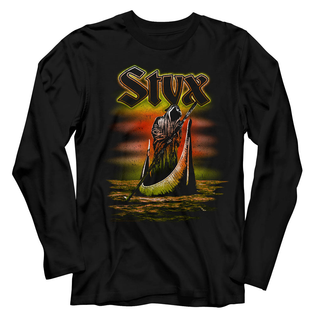 Styx Mens L/S T-Shirt - Ferryman - Solid Black Hoodie, Sweatshirt | CiraTrend.com