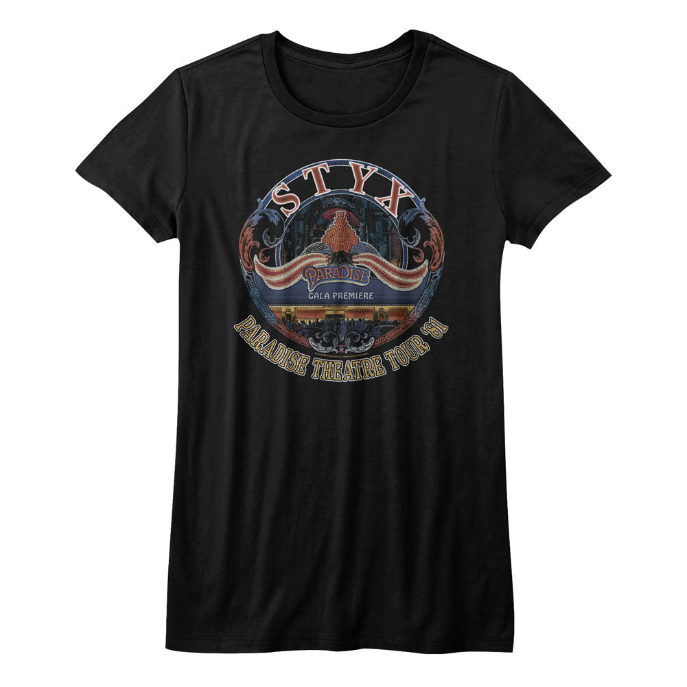 Styx Girls Juniors S/S T-Shirt - Tour 81 - Solid Black Hoodie, Sweatshirt | CiraTrend.com