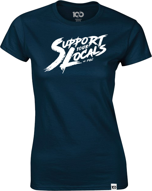 ten/o - 'Support Your Locals Logo' Women's T-Shirt - Navy Hoodie, Sweatshirt | CiraTrend.com