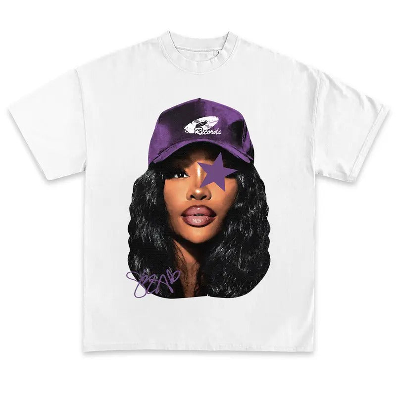 SZA Big Head T-Shirt Vintage Rapper Graphic Tee Rap Hip Hop Y2k Merch Men Women Fans Menswear Ctrl SOS Album Hoodie,...