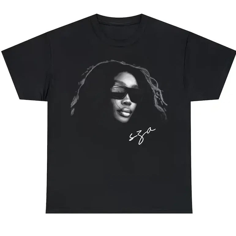 SZA Signature T-Shirt Short Sleeve Cotton Black Women Men Size S to 3XL Hoodie, Sweatshirt | CiraTrend.com