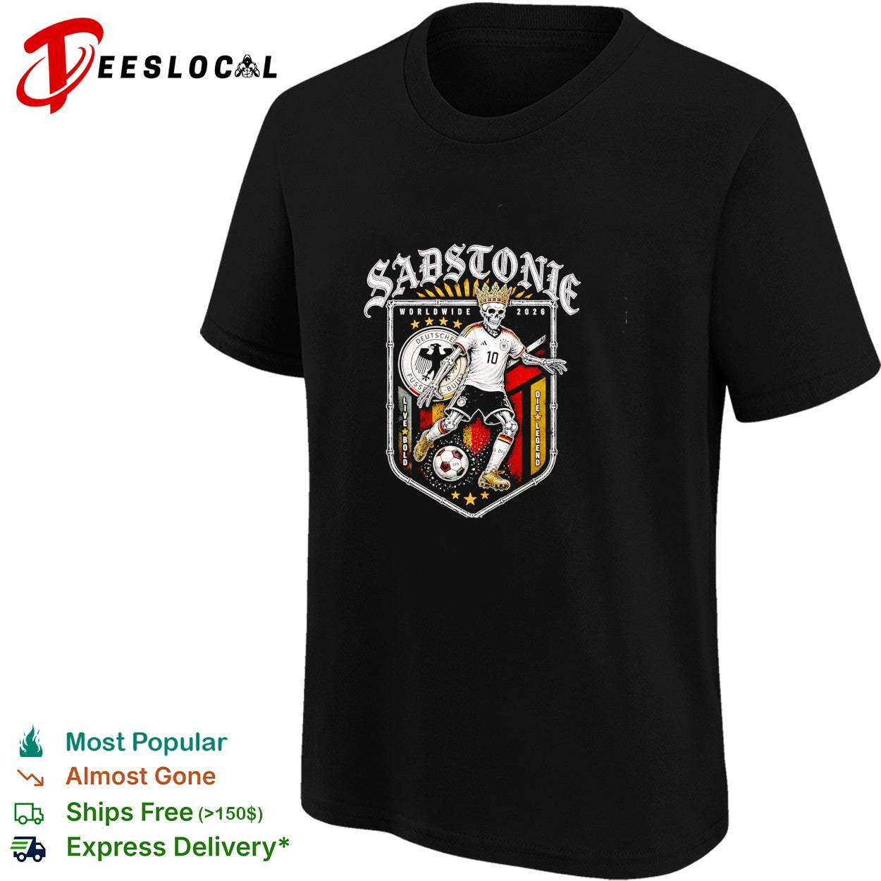 Sadstonie 2026 Germany skeleton soccer legend shirt