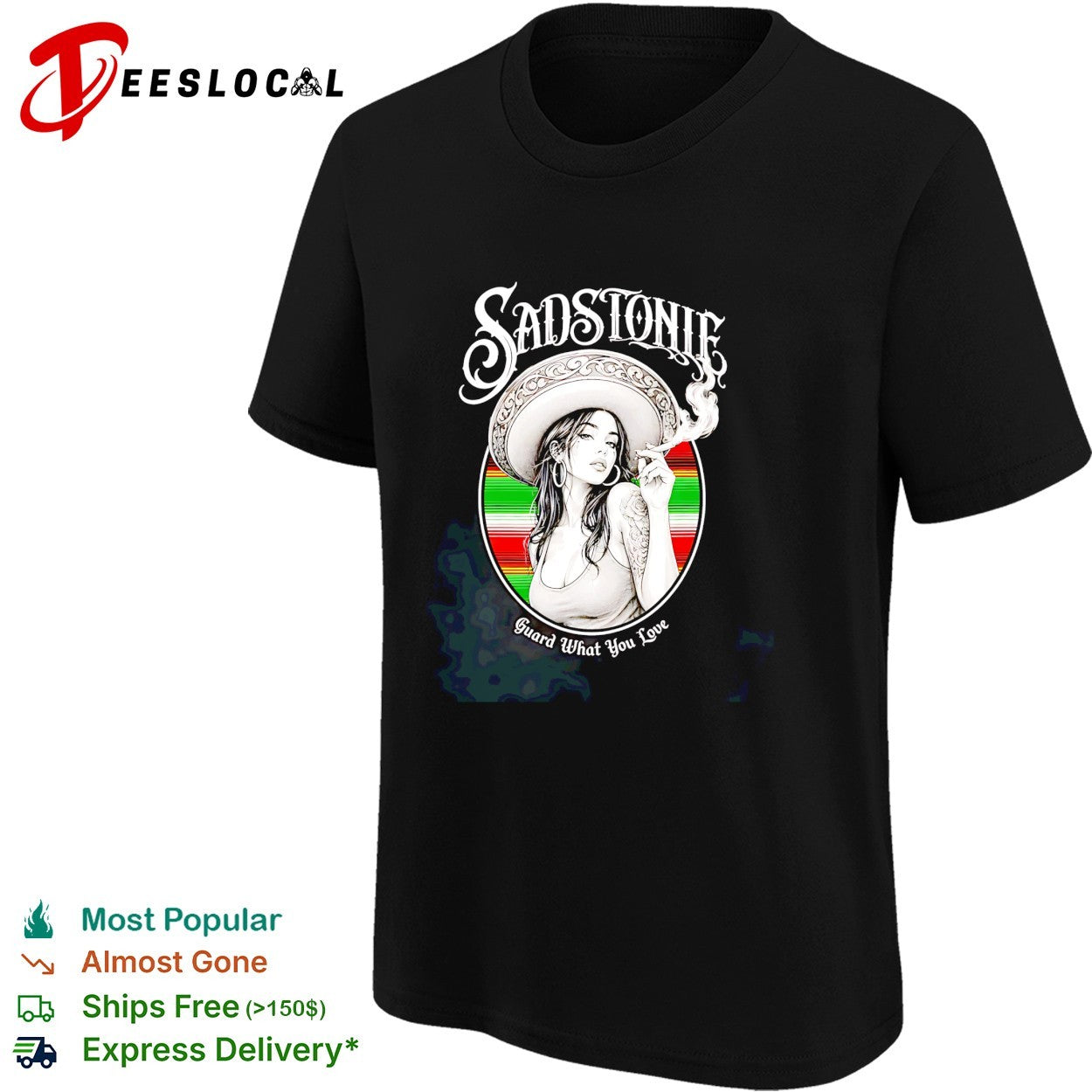 Sadstonie guard what you love sombrero smoking girl shirt