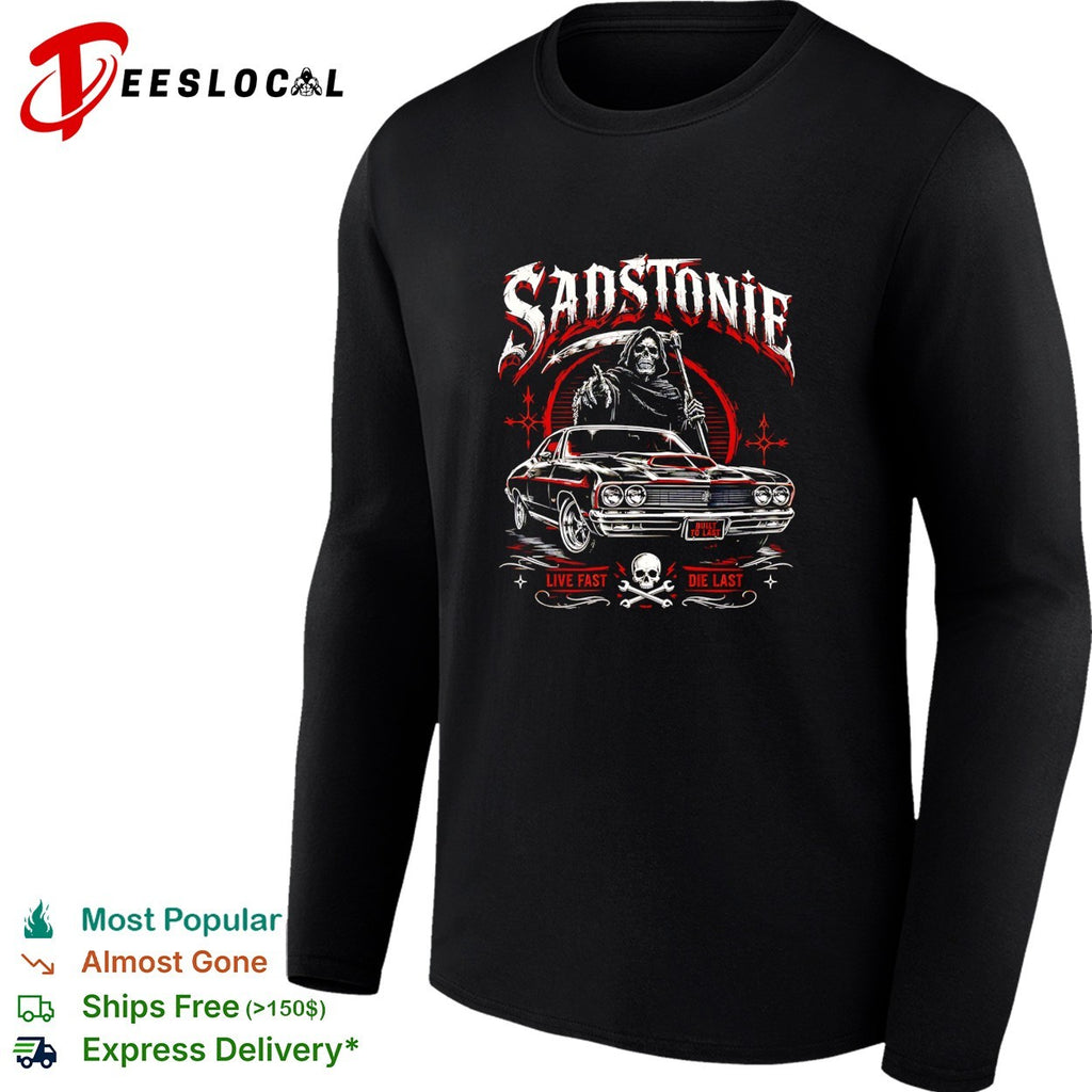 Sadstonie live fast die last grim reaper classic car shirt