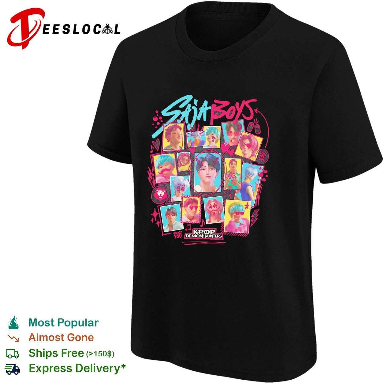 Saja Boys K pop demon hunters collage shirt