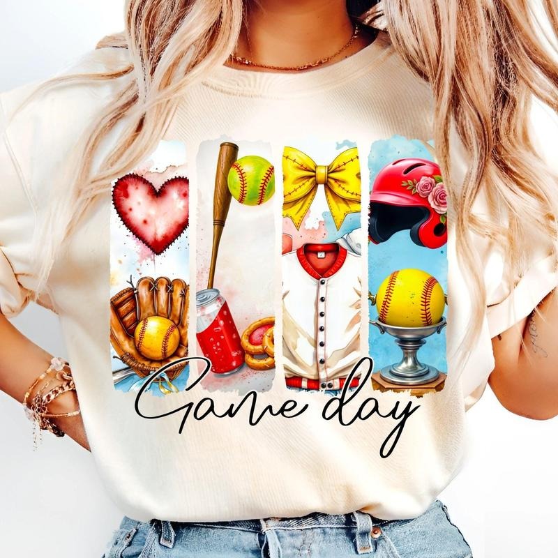 [Sale To 45% Off] Game Day Softball Coquette Shirt, Softball Bow T-Shirt, Softball Mama T-Shirt, Gift For Mom, Mother's Day Gift