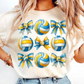 [Sale To 45% Off] Retro Volleyball T-Shirt, Volleyball Mama T-Shirt, Coquette Bow Volleyball T-Shirt, Game Day Shirt ,...