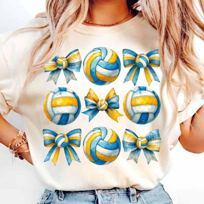 [Sale To 45% Off] Retro Volleyball T-Shirt, Volleyball Mama T-Shirt, Coquette Bow Volleyball T-Shirt, Game Day Shirt ,...