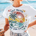 Salt Water And Sun Shine Tshirt, Summer Tee, Retro Beach Shirt, Cute Summer Trendy T-Shirt Hoodie, Sweatshirt | CiraTrend.com