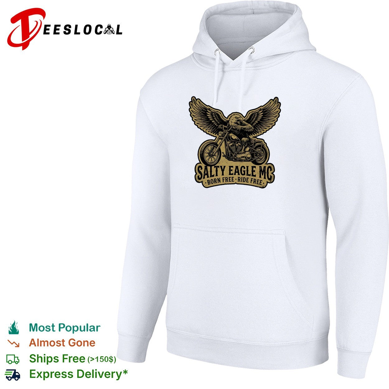 Salty Eagle MC born free ride free shirt