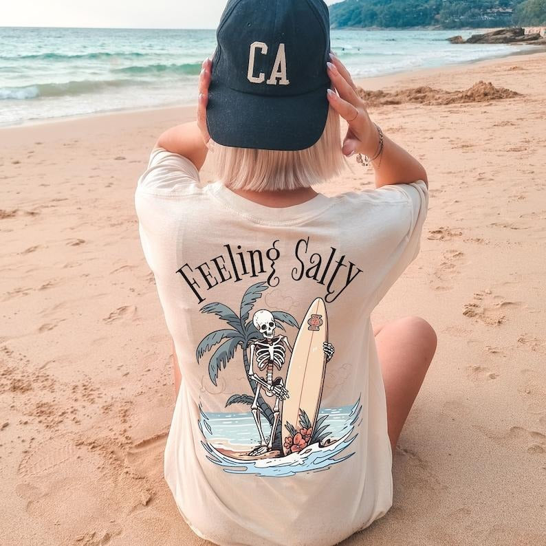 Salty T Shirt Hoodie Sweater Preppy Clothes Coconut Girl Tee Surf Shirt Beachy Shirts VSCO Girl Shirt Trendy TS Aesthetic...