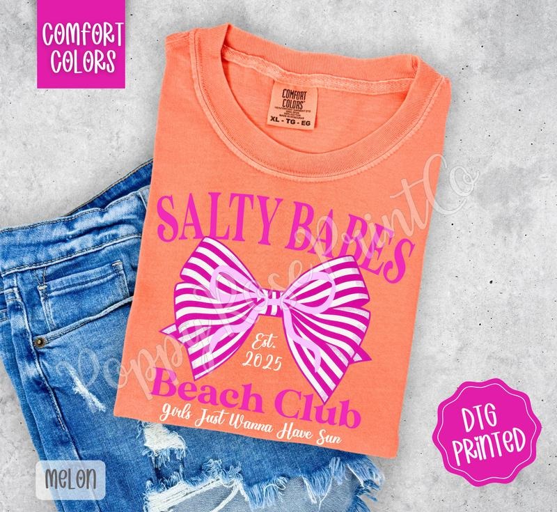 Salty babes beach club Shirt Comfort Colors, Trendy Graphic Women's Tee, Gift for Her Hoodie, Sweatshirt | CiraTrend.com