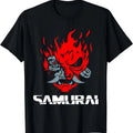 Samurai Japanese Demon Mask Edge Cyber Runners Punk T-Shirt | Unisex Cotton Tee Gift | Full Size Hoodie, Sweatshirt