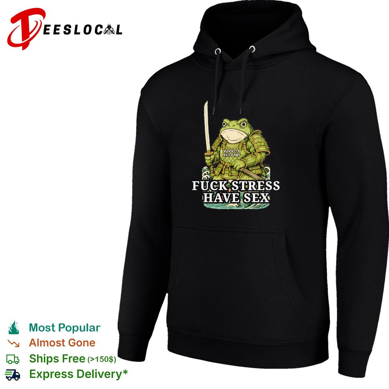 Samurai frog holding katana fuck stress have sex shirt