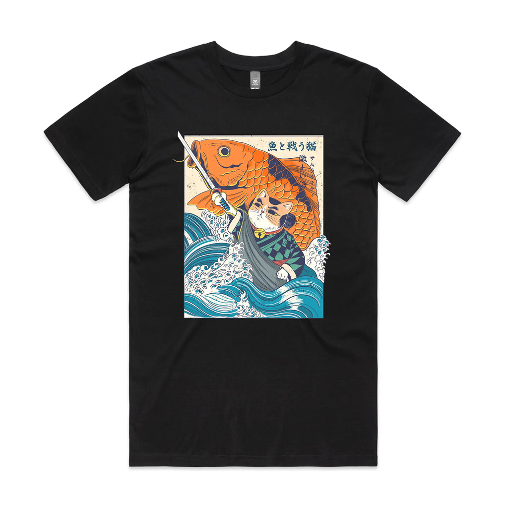 Samurai Cat And Koi Fish Tee Hoodie, Sweatshirt | CiraTrend.com (Image 2)