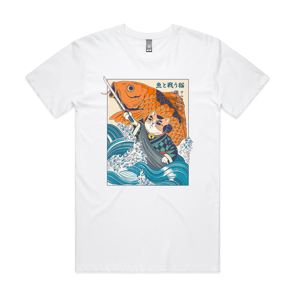Samurai Cat And Koi Fish Tee Hoodie, Sweatshirt | CiraTrend.com (Image 4)