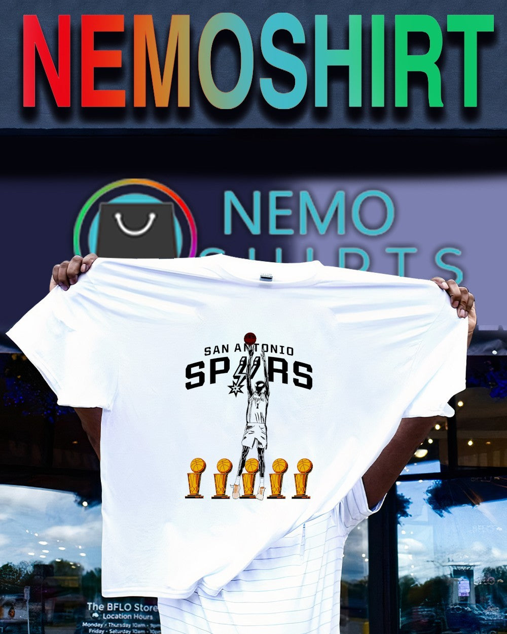 San Antonio Spurs five NBA championship shirt
