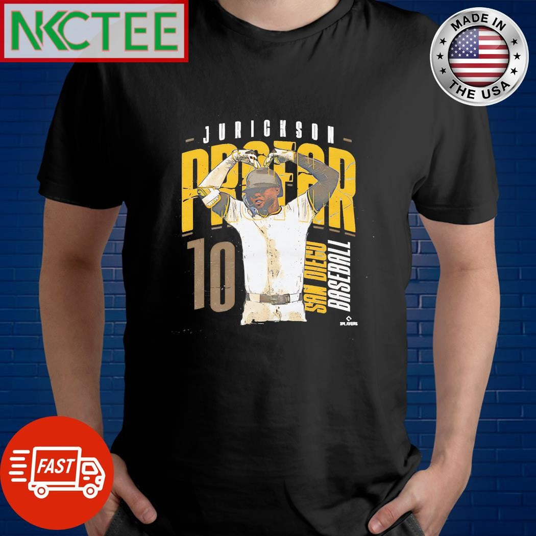San Diego Padres Baseball 10 Jurickson Profar arm with heart above head shirt