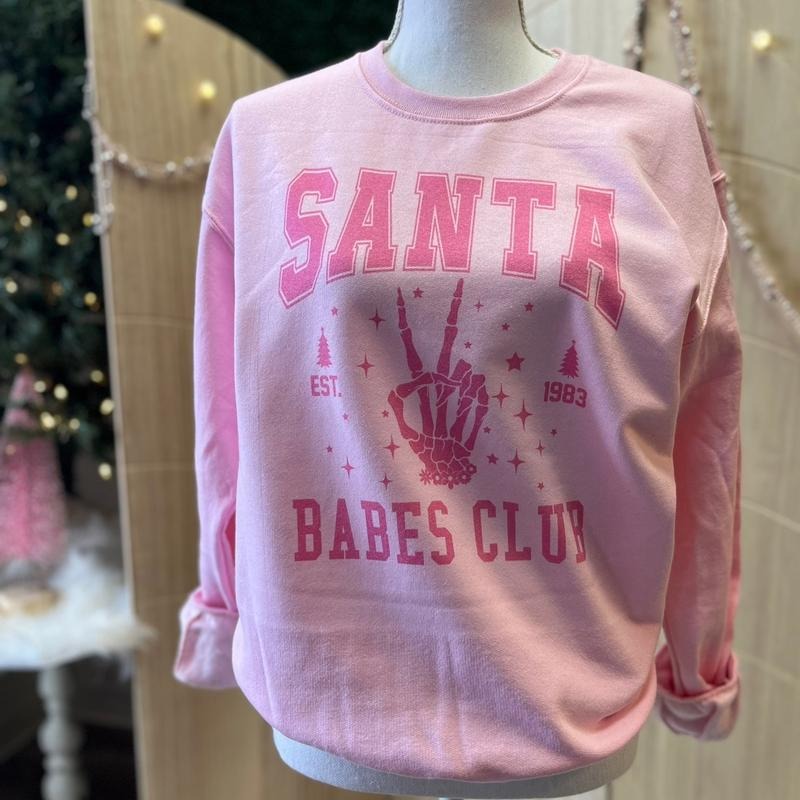 Santa Babes Club Pink Sweatshirt T-Shirts, Hoodie | CiraTrend.com