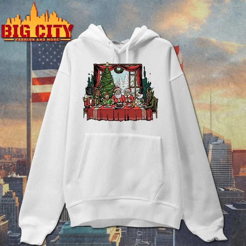 Santa Claus christmas mashup last dinner 2025 shirt