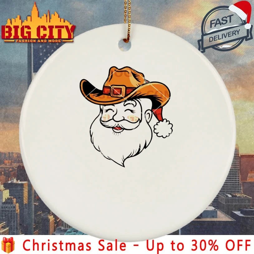 Santa Cowboy face Christmas 2025 shirt