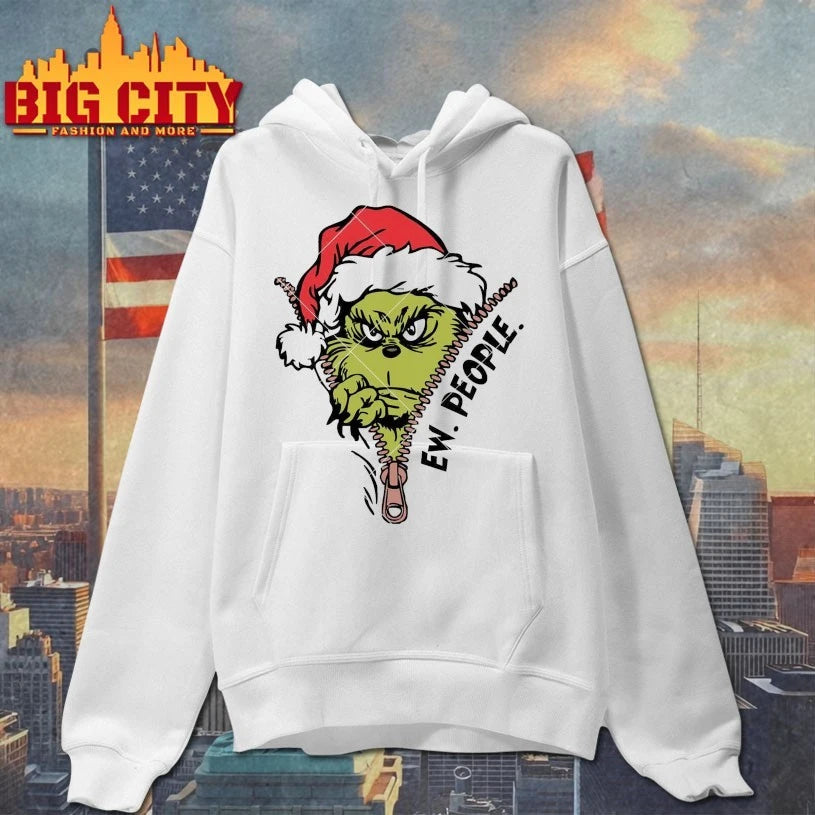 Santa Grinch Ew People zipper shirt