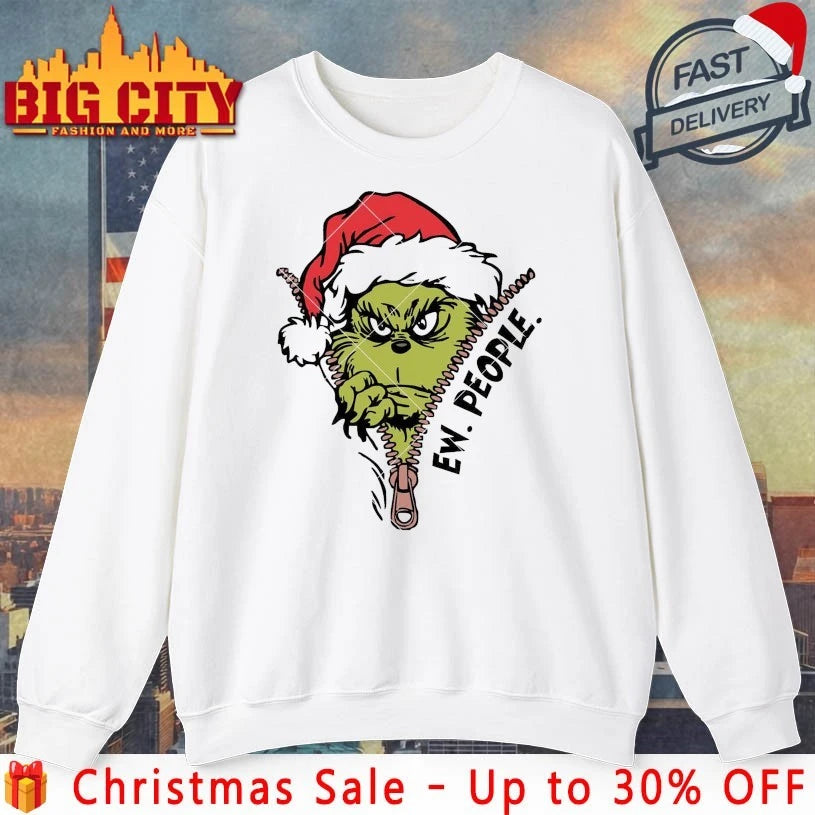 Santa Grinch Ew People zipper shirt