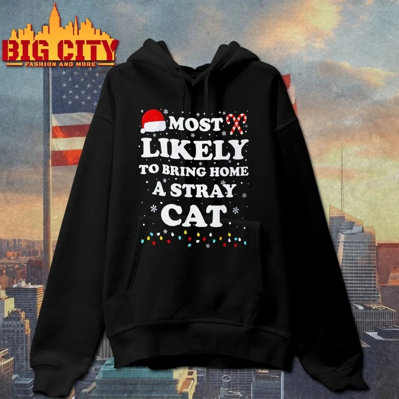 Santa Hat Most Likely To Bring Home A Stray Cat christmas 2025 shirt