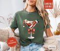 Santa Martini Shirt Comfort Colors Christmas Tshirt,  Women's Holiday Tee Hoodie, Sweatshirt | CiraTrend.com