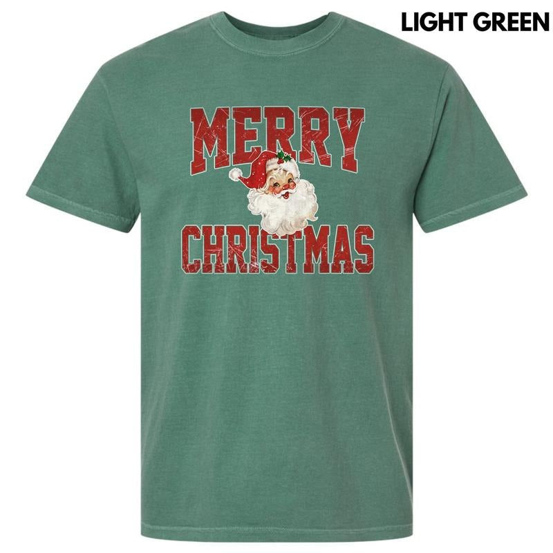 Santa Merry Christmas Comfort Colors T-Shirt 'NLB' Hoodie, Sweatshirt | CiraTrend.com