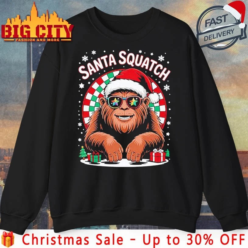 Santa Squatch Bigfoot Santa Christmas 2025 shirt