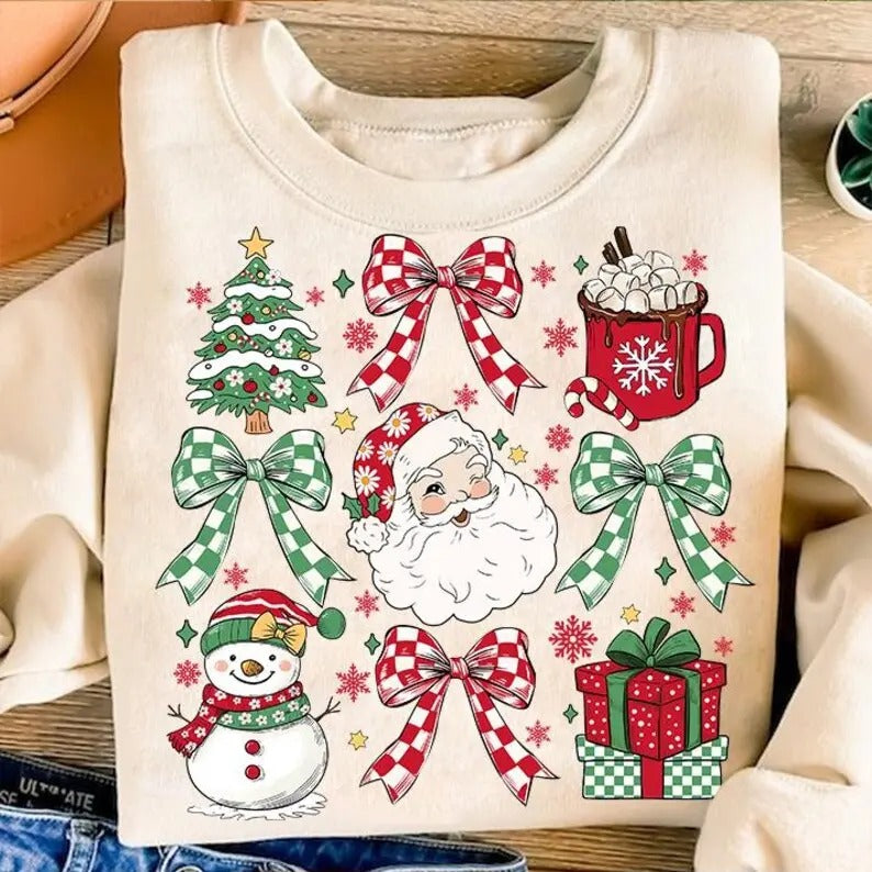 Santa Sweatshirt, Christmas Sweatshirt, Santa Tee, Santa T-Shirt, Christmas Crewneck, Christmas Sweater, Christmas Shirts...