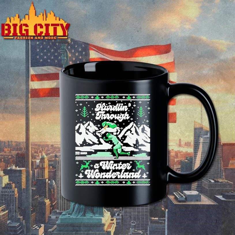 Saquon Barkley Hurdlin Through A Winter Wonderland Philadelphia Christmas Ugly Shirt